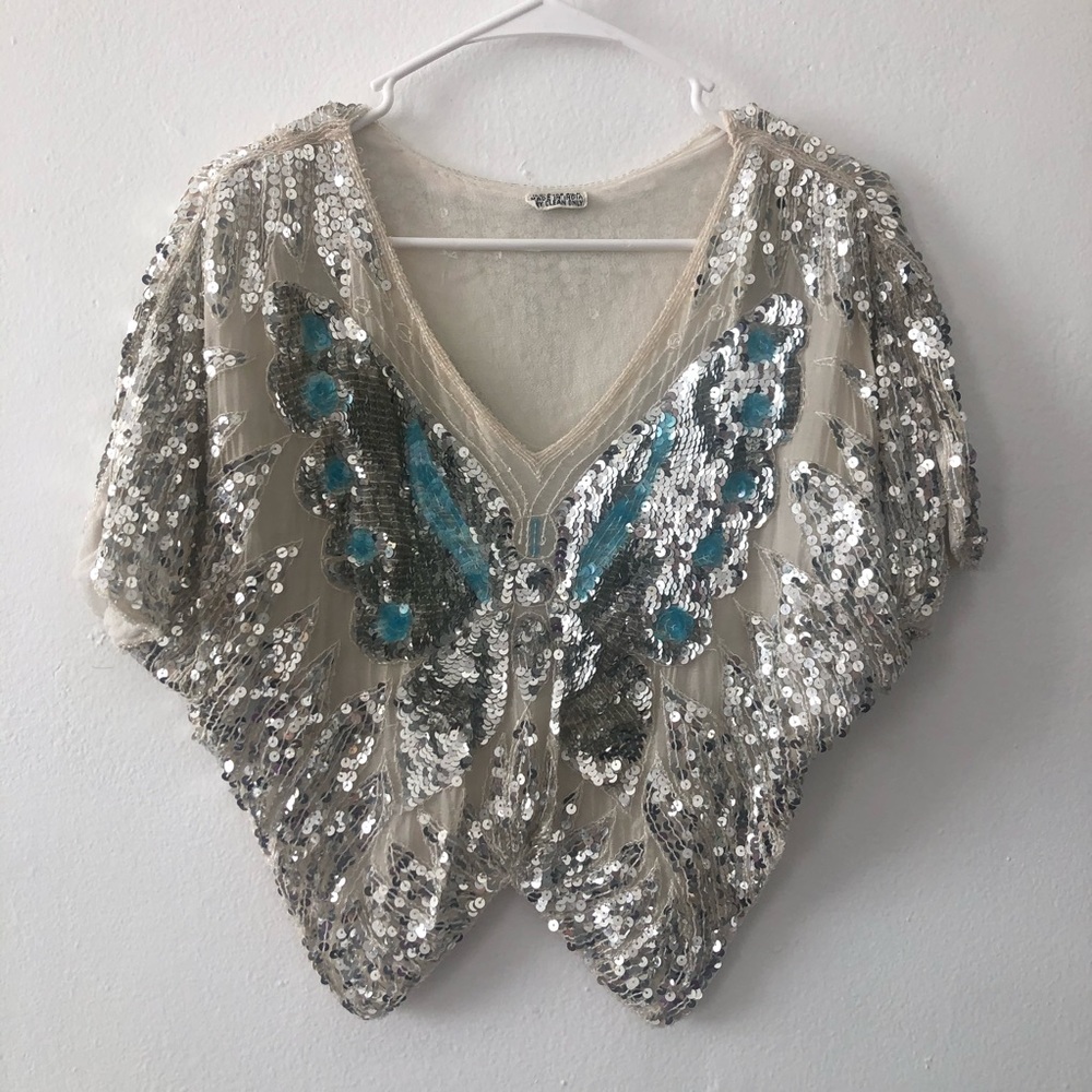 Vintage | Sequin Butterfly Top